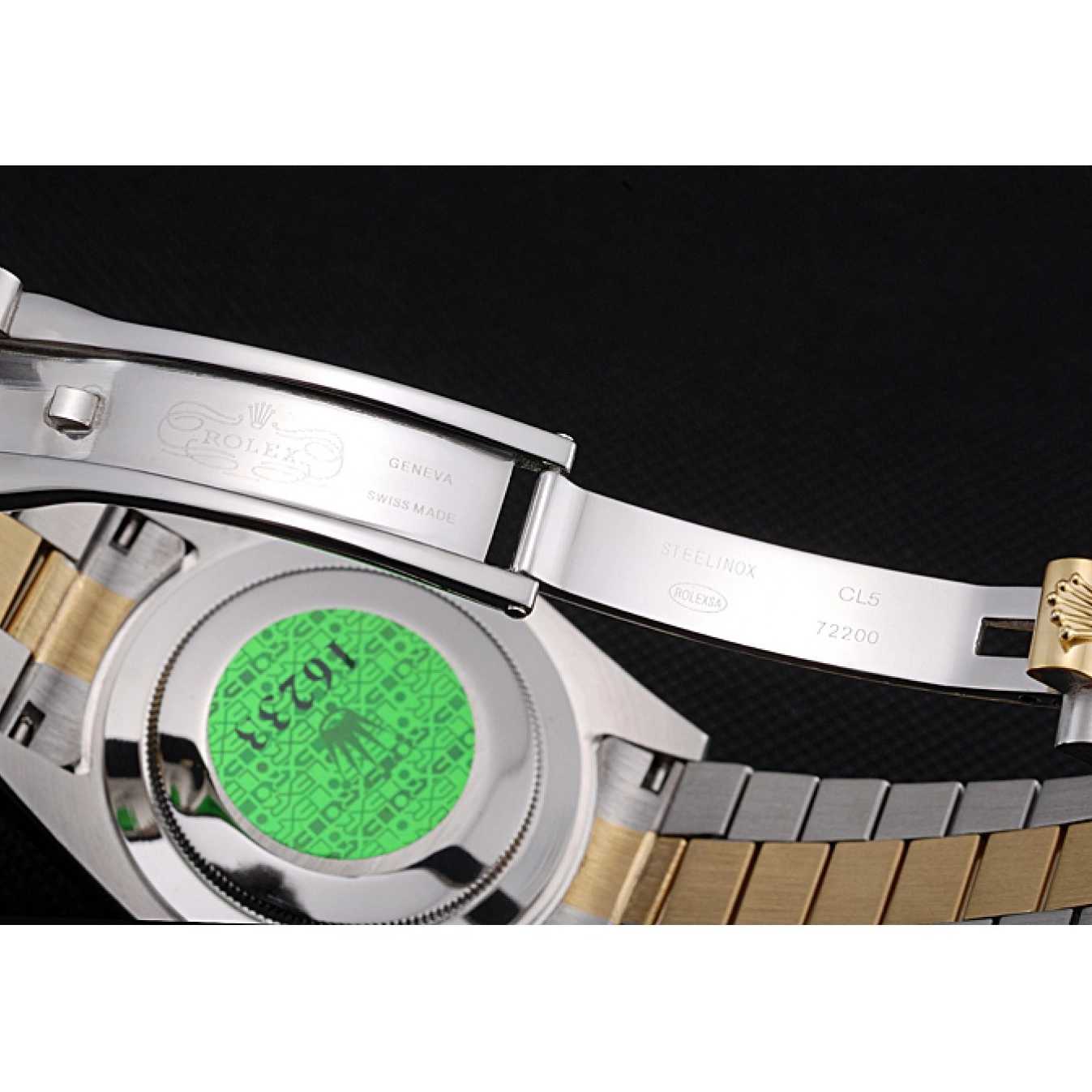 Good Copy Rolex Watches Dial Stainless Tone Gold Day-Date Two Steel 18k Rolex Gold Plated 0801
